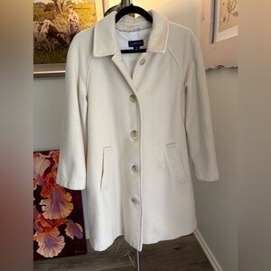 Lands' End Women's Wool Cream Coat